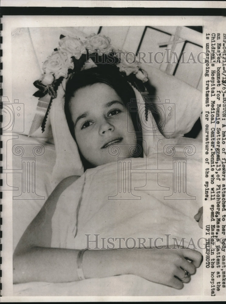 1963 Press Photo Bonnie Settergren To Spend Easter Holiday In Hospital - Historic Images