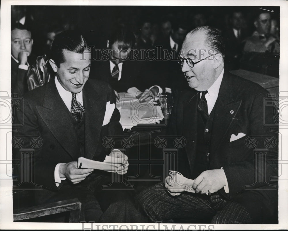 1935 Press Photo Atty. Gen. David Wilentz and Defense Atty. Edward Reilly - Historic Images