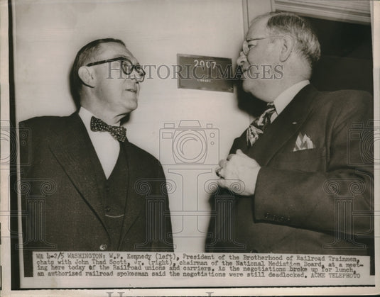 1951 Press Photo W P Kennedy, President of the Brotherhood of Railroad Trainmen - Historic Images