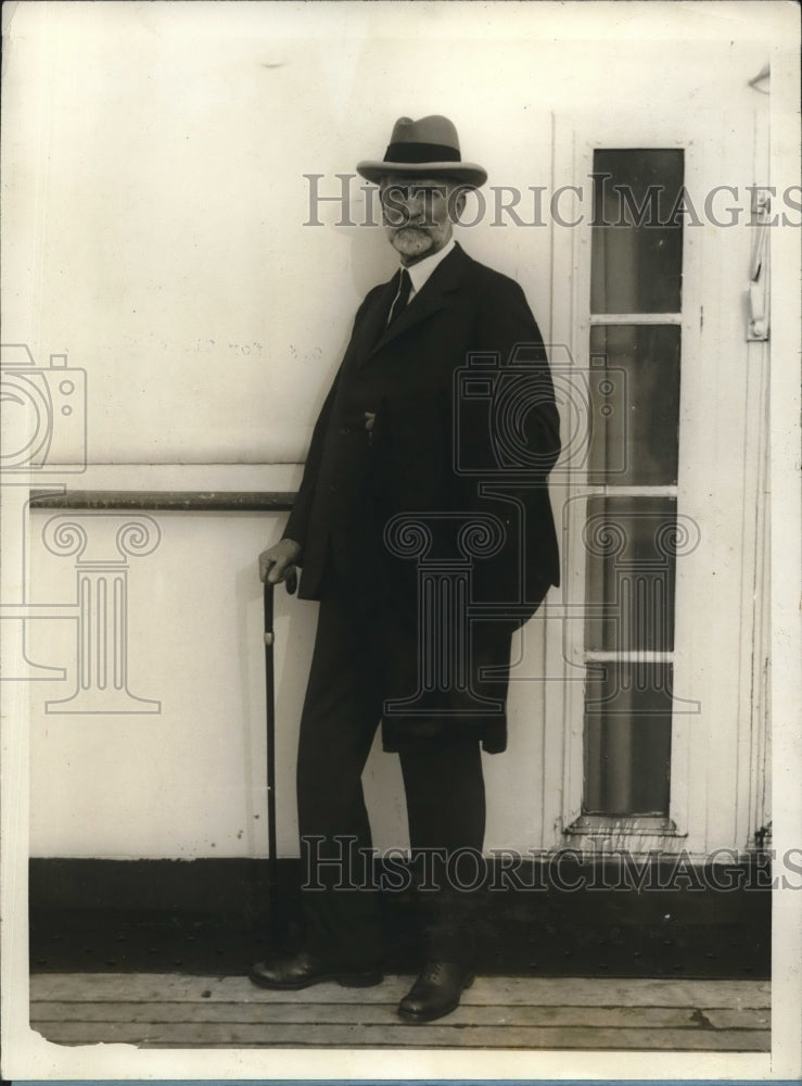 1928 Press Photo Judge Tierney of NY arrives New York City from Europe - Historic Images