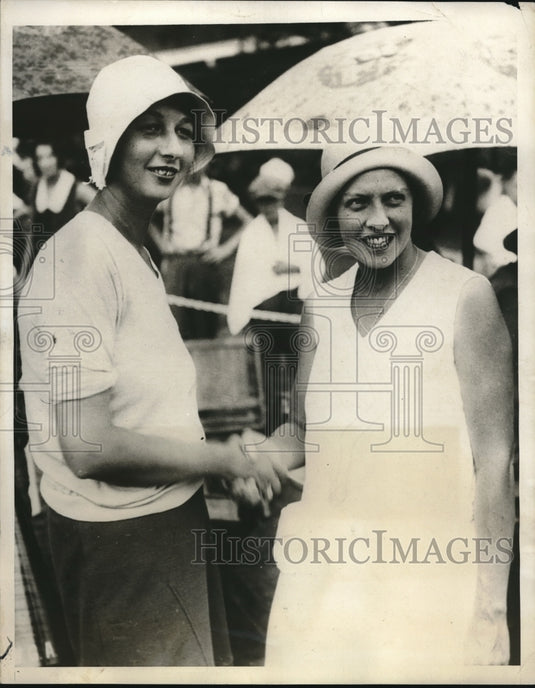 1930 Press Photo Dorothy Page & Mrs Miriam B Tyson, Western Golf title - Historic Images