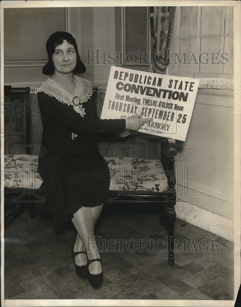 1930 Press Photo Mrs Miriam A Schnieder, vice chair of Albany,NY GOP convention - Historic Images