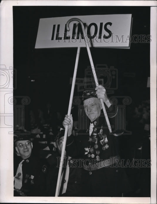 1947 Press Photo NYC, John Newcombe of Ill at American Legion convention - Historic Images
