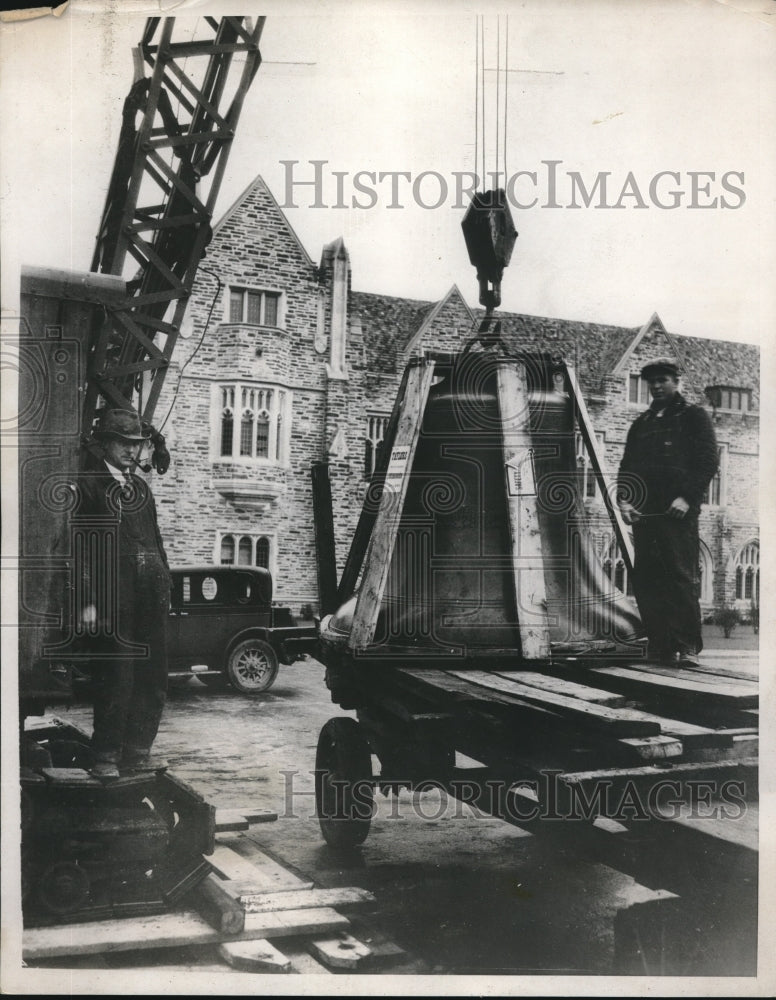 1932 Press Photo Duke University Installs America&#39;s Newest Carillon - nec31493 - Historic Images