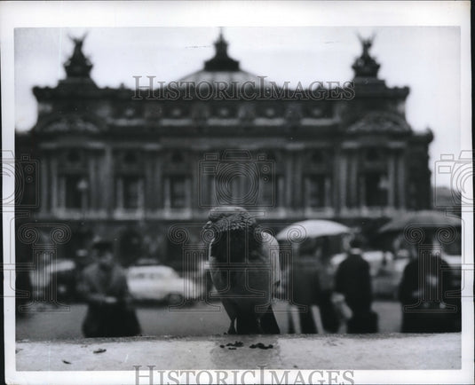 1962 Press Photo Pigeon On Place De L'Opera In Paris - Historic Images