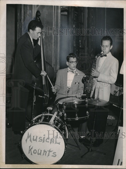 1958 Press Photo Ken Gibb, Tom Inck, Joe Natron of ban Musical Kounts - Historic Images