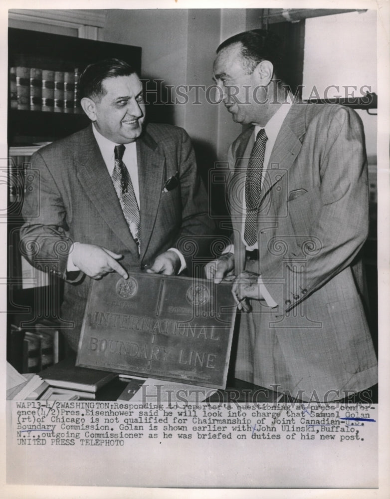 1953 Press Photo President Eisenhower To Determine If Samuel Golan Is Qualified - Historic Images