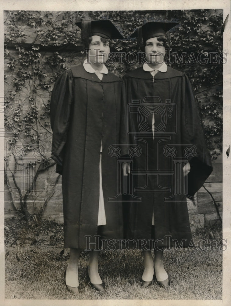 1927 Esther &amp; Alice Weidman, grads at Sargent School at Boston, Mass - Historic Images
