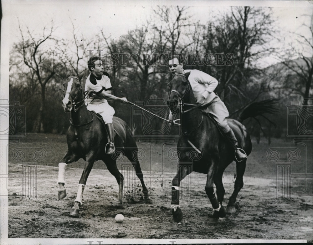 1934 Press Photo William Reynolds & William Nichols Before Polo Championship - Historic Images