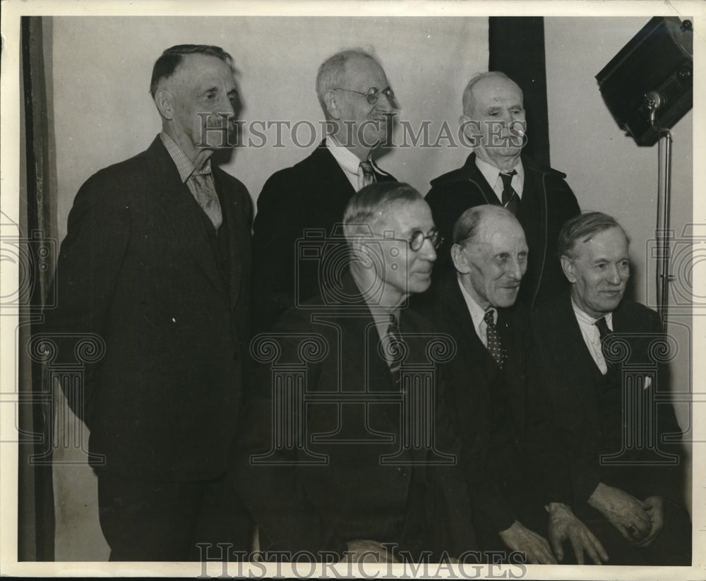 1937 Press Photo 6 old pontiac workers - Historic Images