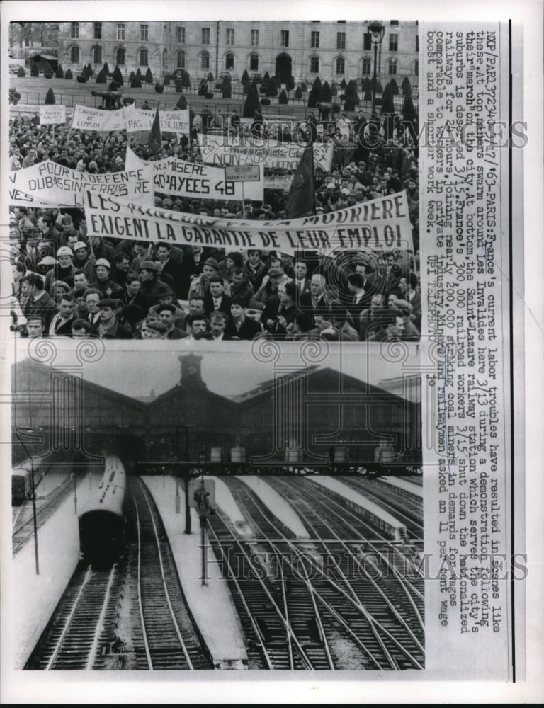 1963 Press Photo Frances have labor troubles - Historic Images