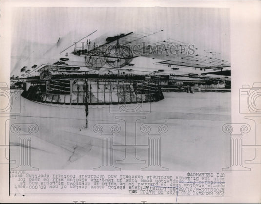 1962 Press Photo of artist's sketch of sports stadium planned for St. Louis MO - Historic Images