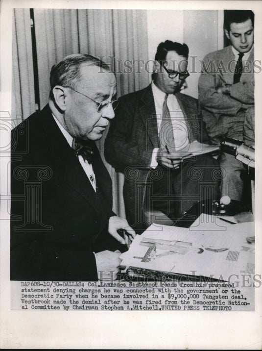 1953 Press Photo Dallas, Tex. Lawrence Westbrook, Democratic Natl committee - Historic Images