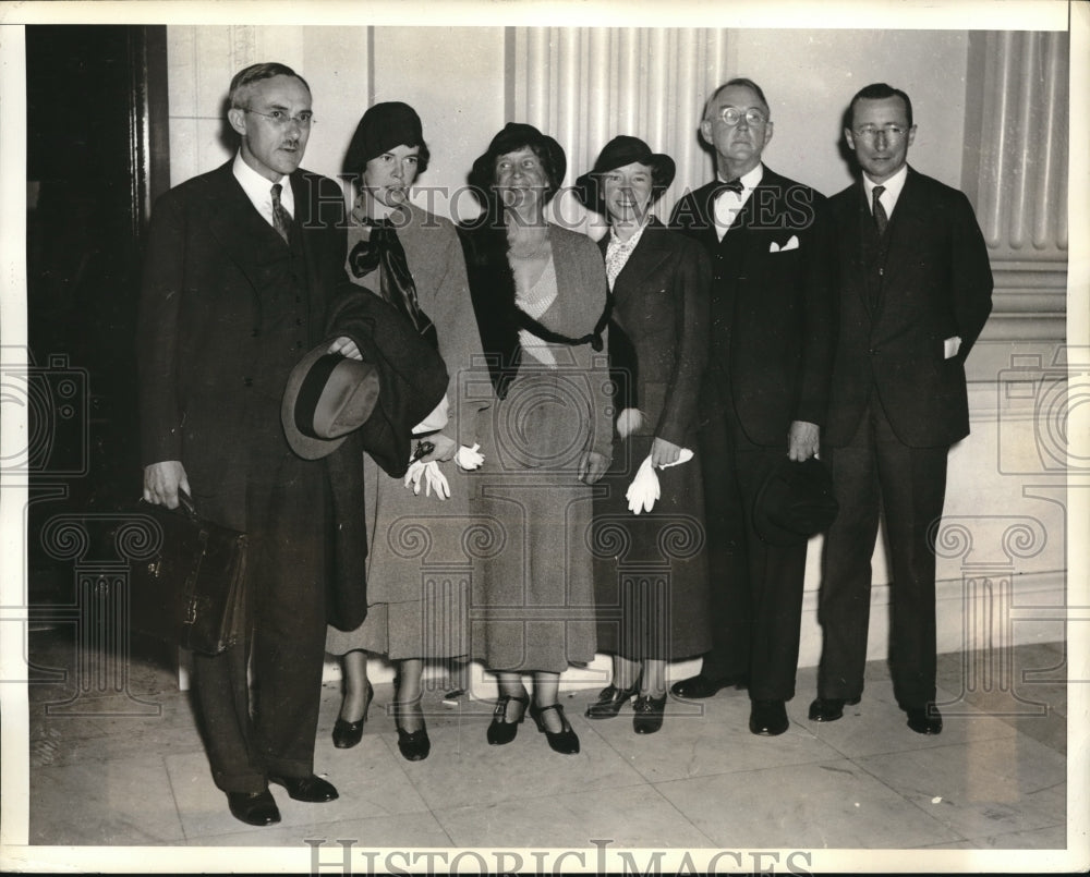 1934 Press Photo 6 Witnesses Deny Discussing &quot;Brain Trust&quot; Plot Against US Struc - Historic Images