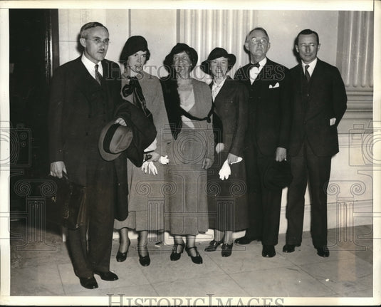 1934 Press Photo 6 Witnesses Deny Discussing "Brain Trust" Plot Against US Struc - Historic Images