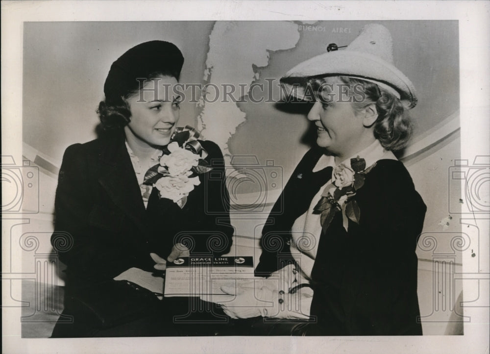 1938 Press Photo Arcadia House Modern Girl Contest Winner of Cruise Ruth Corby - Historic Images