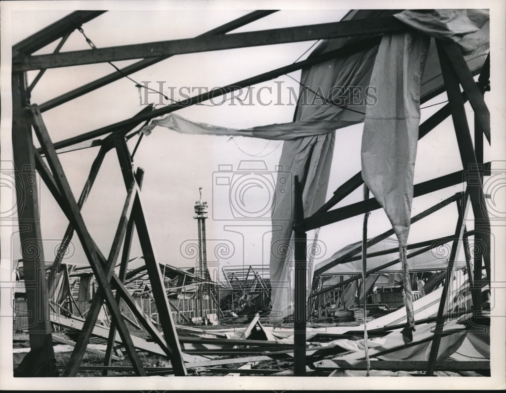 1956 Press Photo Remains Of Hanover Germany Buildings Wrecked By Storm - Historic Images