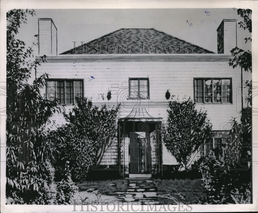 1946 Press Photo Porcelain Enamel Cottage Home With Steel Frames - Historic Images