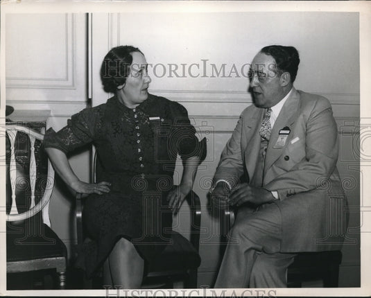 1937 Press Photo Mrs. Meyer Lurie and Edwin J. Schaufarber - nec34021 - Historic Images
