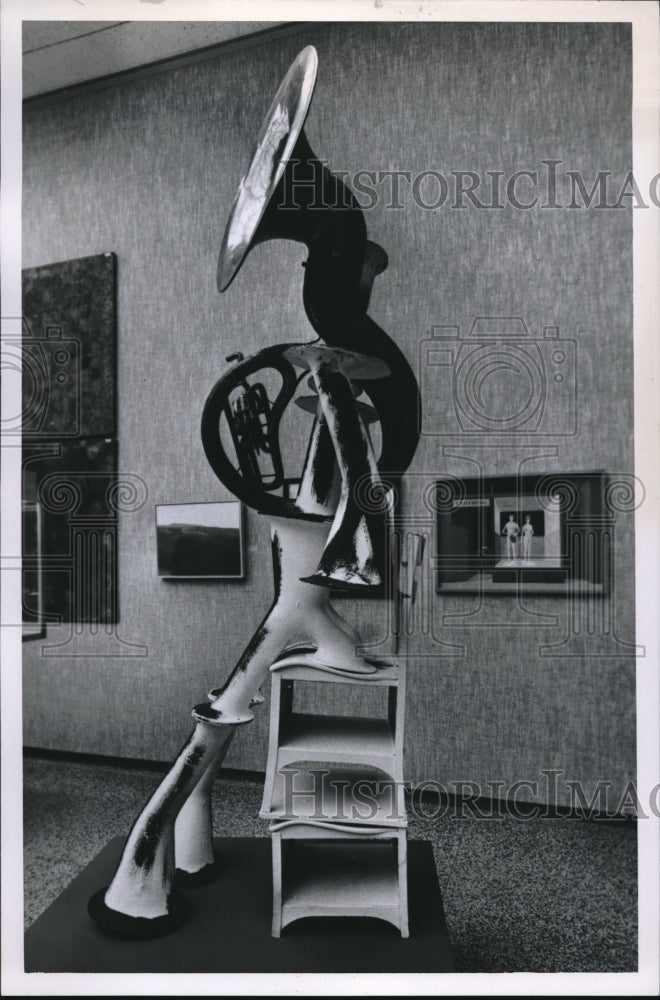 1956 Press Photo Art exhibit at a Cleveland, Ohio gallery - Historic Images