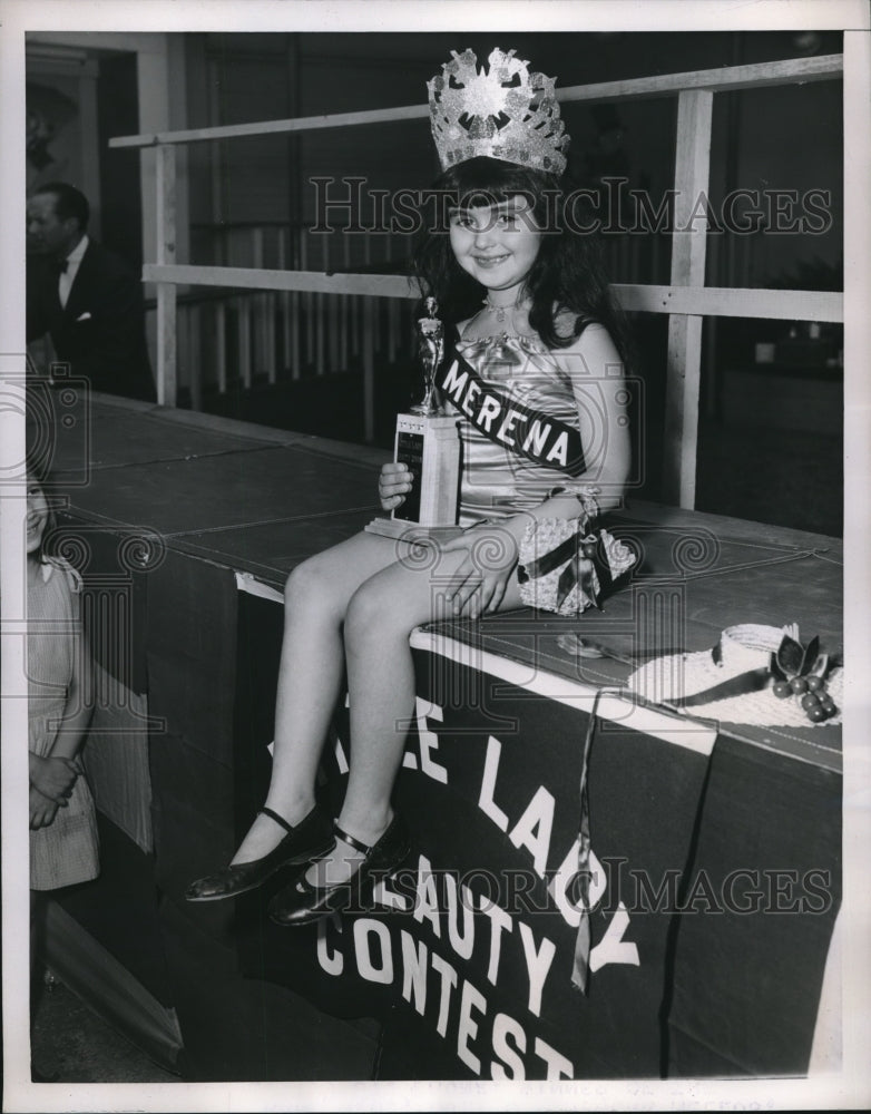 1953 Press Photo Merena Nellos Little Lady Beauty Contest Winner At Pallisades - Historic Images