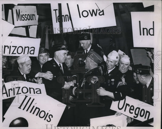 1944 Press Photo Ed Schliber Elected American Legion Commander By Delegates-Historic Images