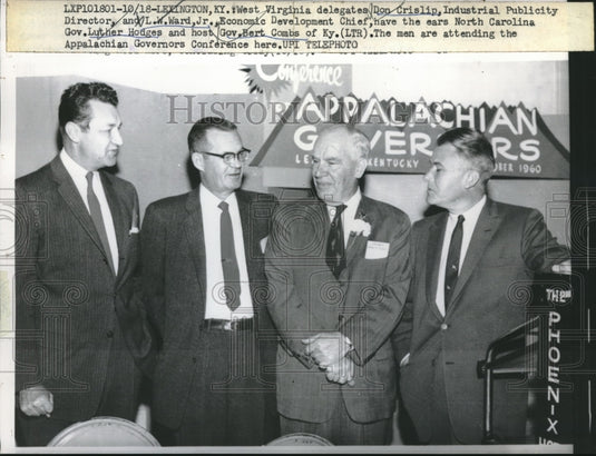 1960 Press Photo Lexington, KY W Va delegate Don Crislip,LW Ward Jr, Gov B Combs - Historic Images