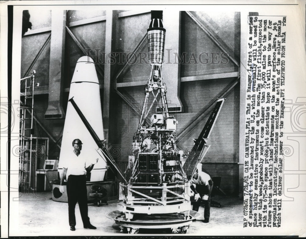 1961 Press Photo NASA spacecraft Ranger I - nec34540 - Historic Images