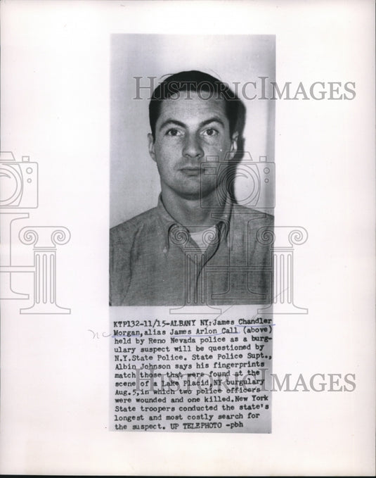 1954 Press PhotoJames Chandler Morgan held Reno police, N.Y. burgulary were 2 - Historic Images