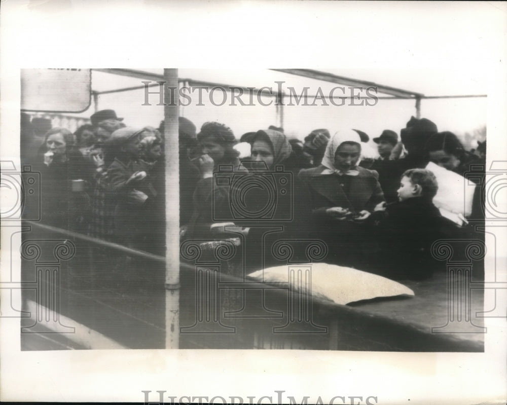 1941 German Women &amp; Children Fleeing Yugoslavia on River Steamer - Historic Images