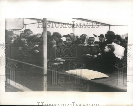 1941 German Women & Children Fleeing Yugoslavia on River Steamer - Historic Images