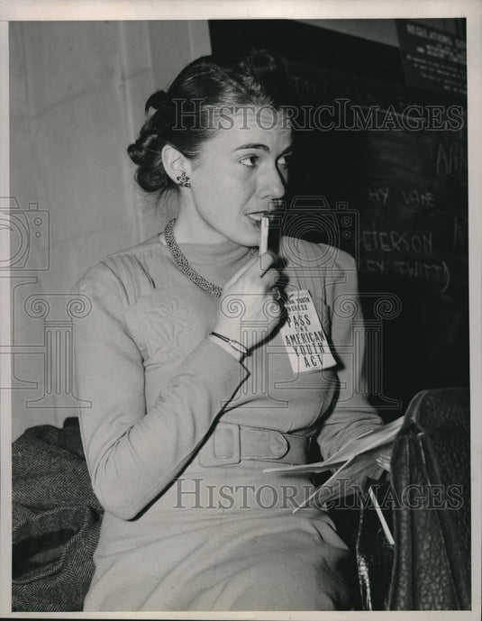 1940 Press Photo Frances Williams, Secretary of the American Youth Congress - Historic Images