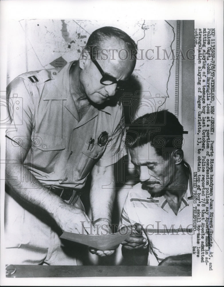 1957 Press Photo Juan Aponte Puerto Rican Love Potion Confessed Murderer - Historic Images