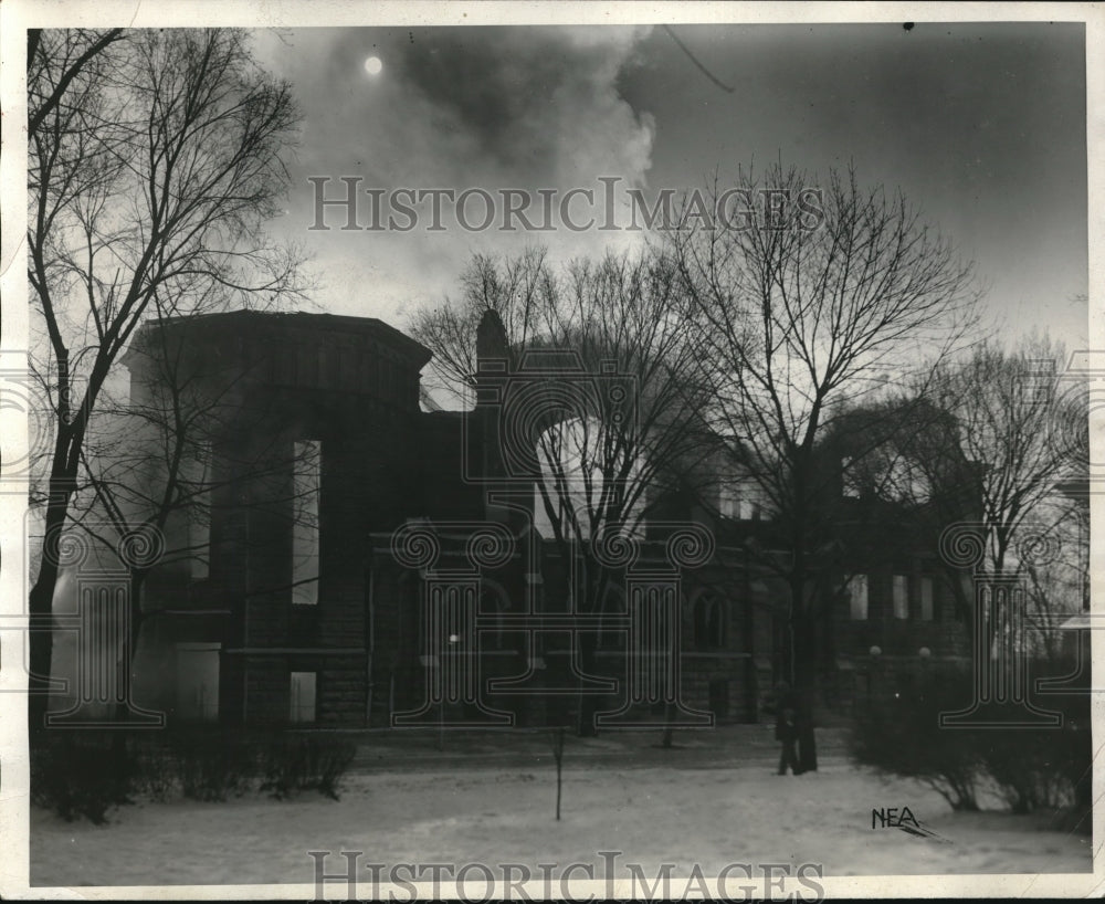 1929 The remnants of burned Gary Memorial Methodist church - Historic Images