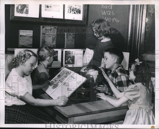 1950 Press Photo Belleville, Ill  schoolkids in a classroom - Historic Images