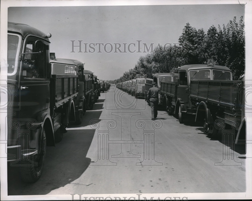 1947 Heavy trucks at plant in Turino, Italy-Historic Images