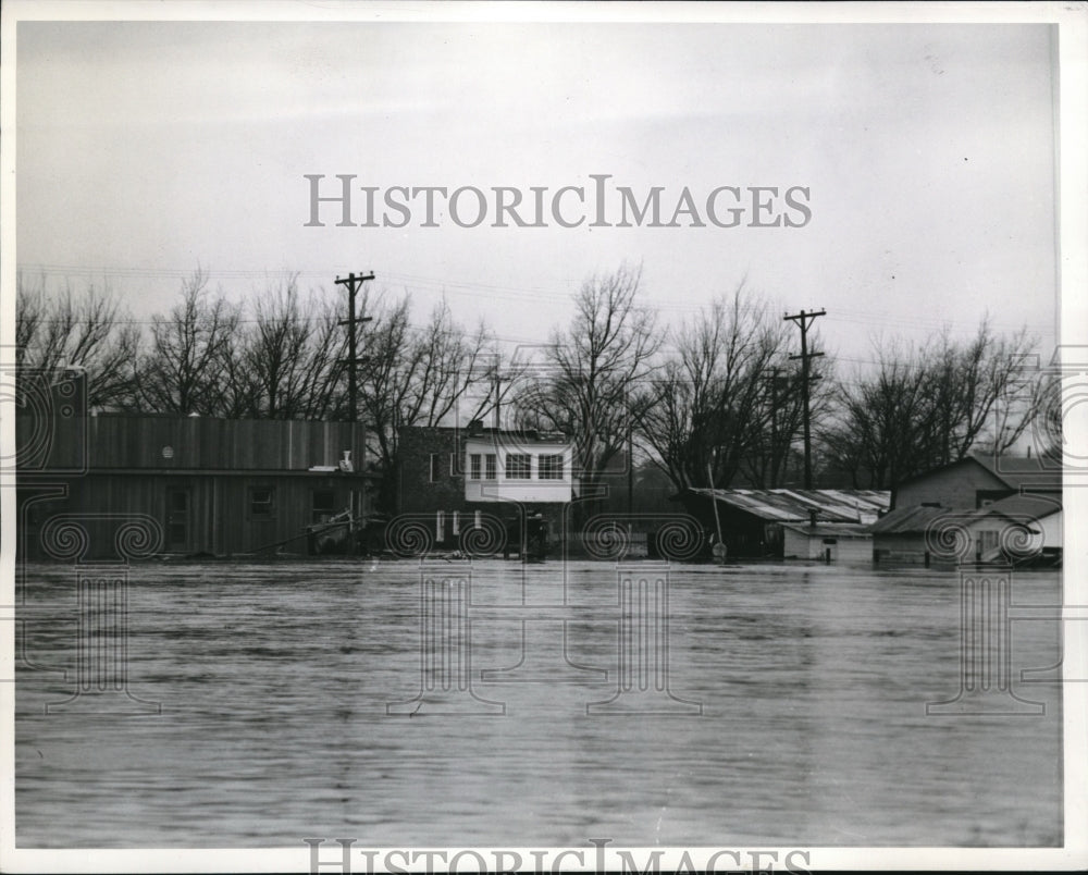 1942 Press Photo napa, Calif. flood waters from steady rains - nec35179 - Historic Images