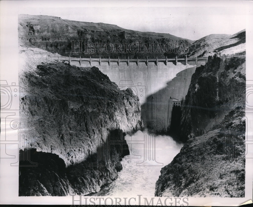 1949 Press Photo Owyhee Dam River Eastern Oregon Largest Dam - Historic Images