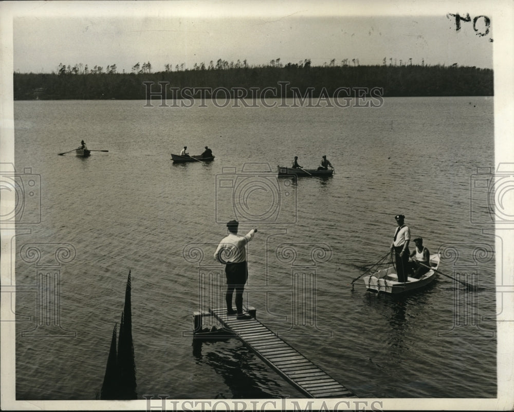 1932 Press Photo Tuckahoe, NY search of lake for missing woman - Historic Images