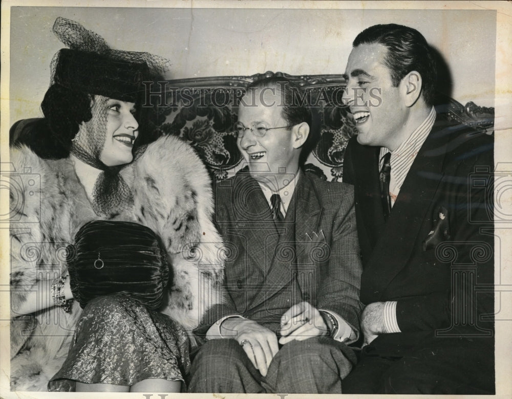 1940 Press Photo Hollywood, Cal. comedian Geo Givet &amp; wife Maryon &amp; N Krovitz - Historic Images