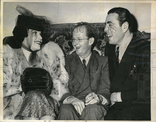 1940 Press Photo Hollywood, Cal. comedian Geo Givet & wife Maryon & N Krovitz - Historic Images