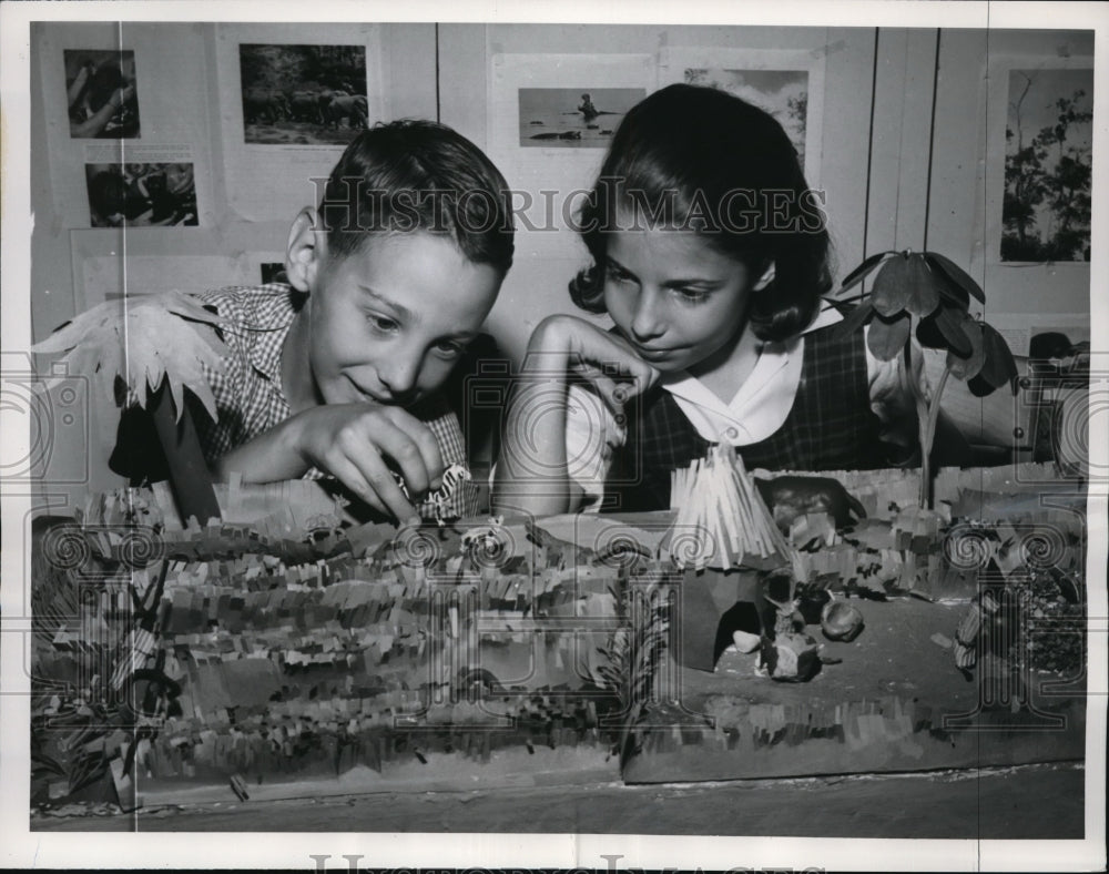 1961 Press Photo Austin, Tex Ben Carssow, Judy Dale at their school project - Historic Images