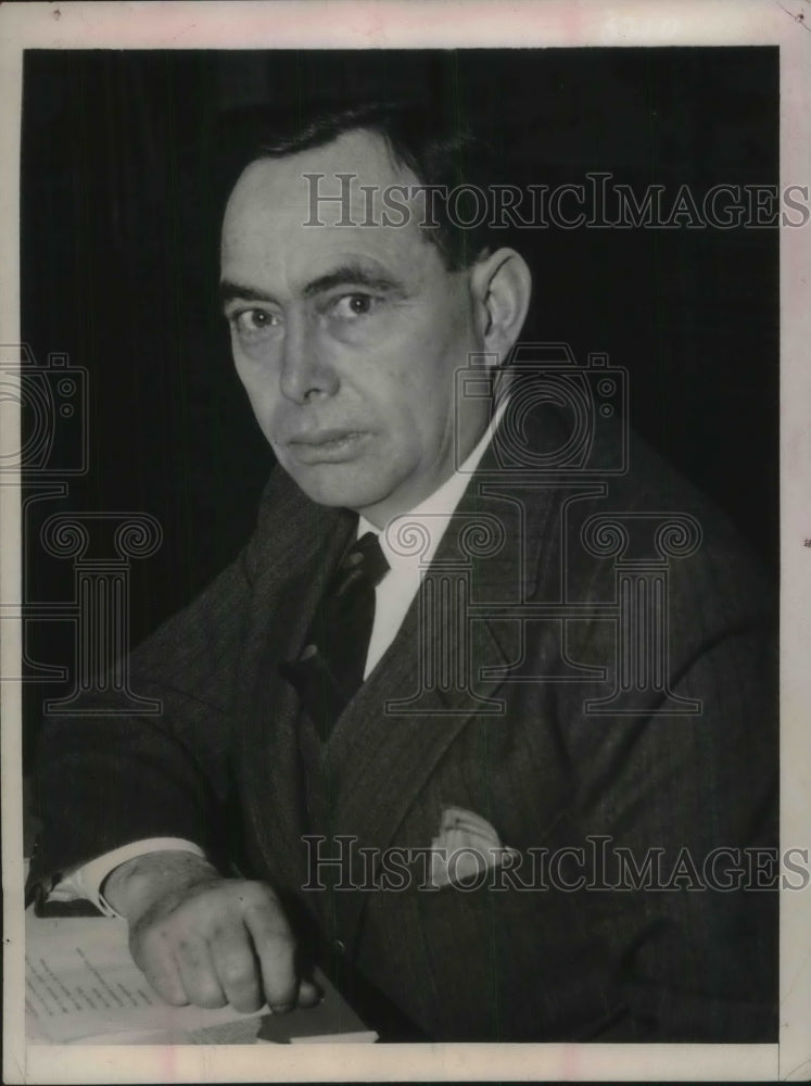 1938 Press Photo Rep. Joseph W. Martin, House Minority Leader at His Desk - Historic Images