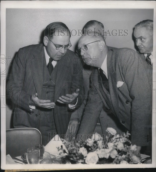 1949 Press Photo Guy Gabrielson Republican National Chairman & Charles Hacker - Historic Images