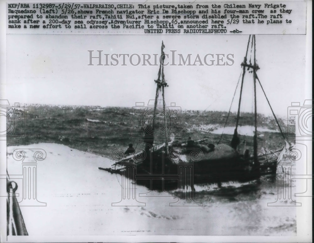 1957 French navigator and 4 - Historic Images