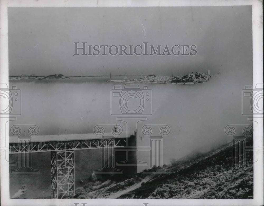 1954 Golden gate bridge weather: Heavy fog.-Historic Images