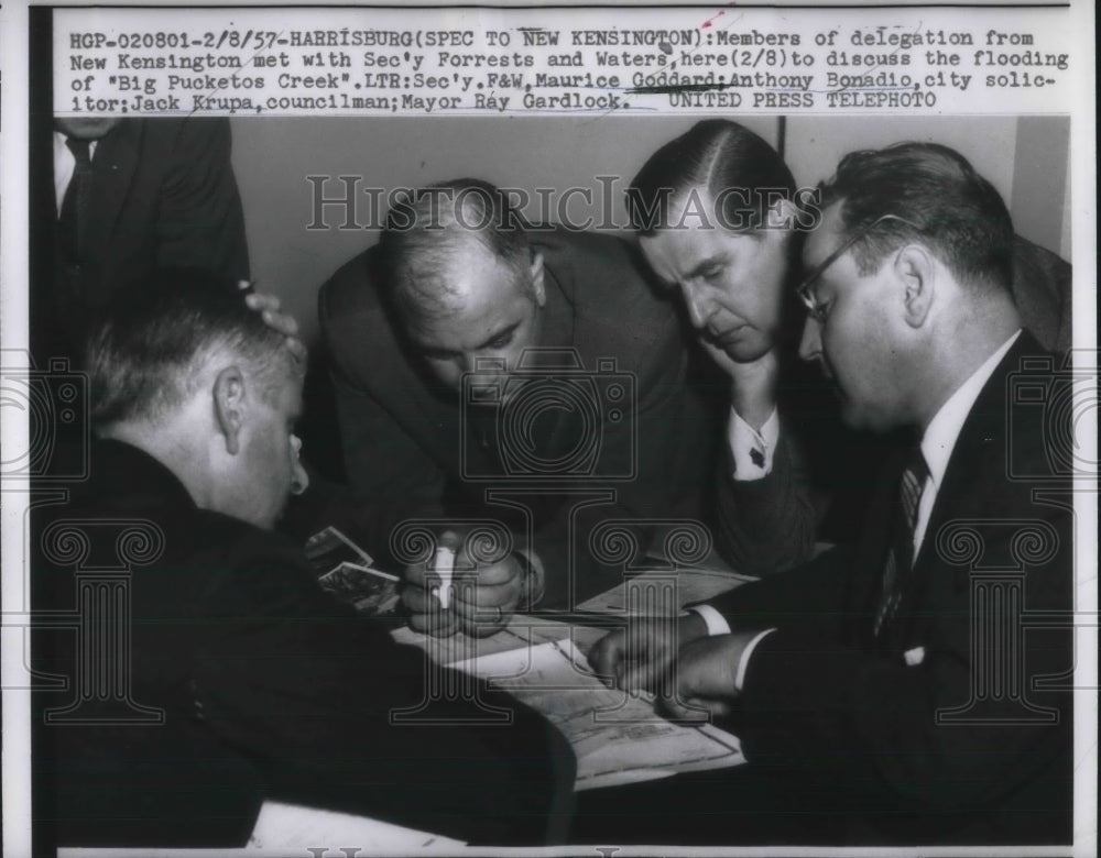 1957 Harrisburg, Pa Secy Forrest Sec Waters,M Goddard,A Bonadio - Historic Images
