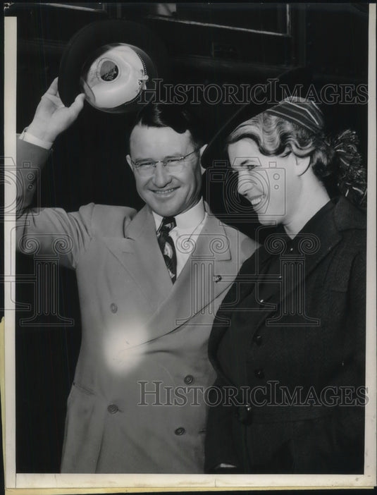 1938 Press Photo American Legion Commander Daniel Doherty & Mrs Doherty - Historic Images