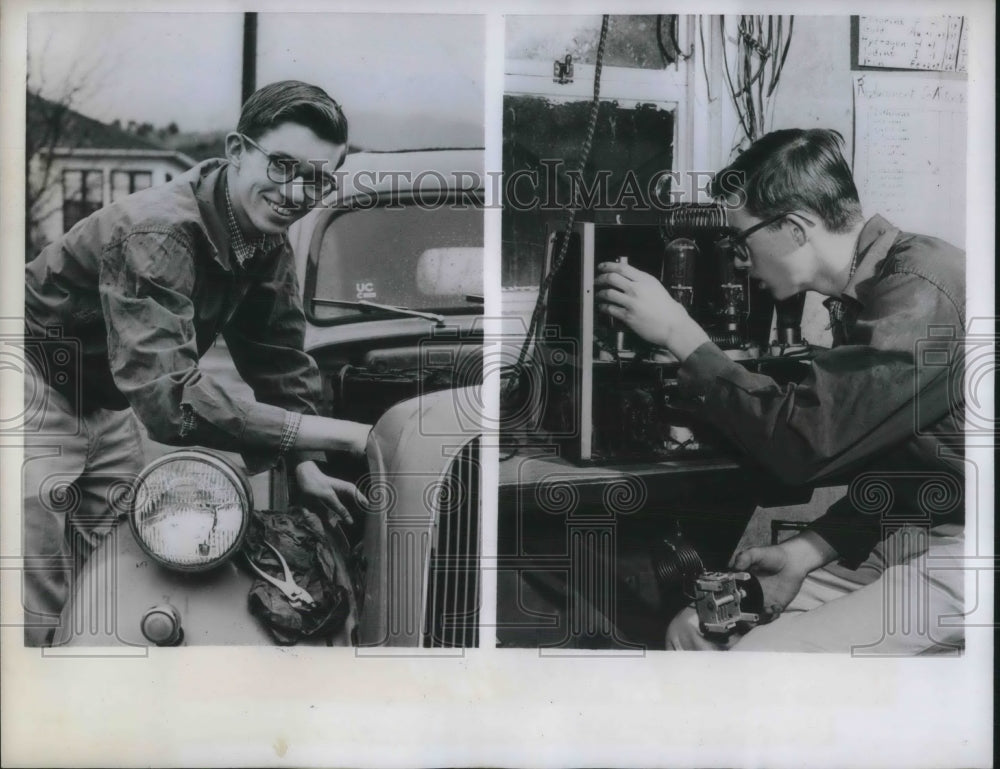 1958 Press Photo Neal Nininger developed micro-chemical analytical technique - Historic Images