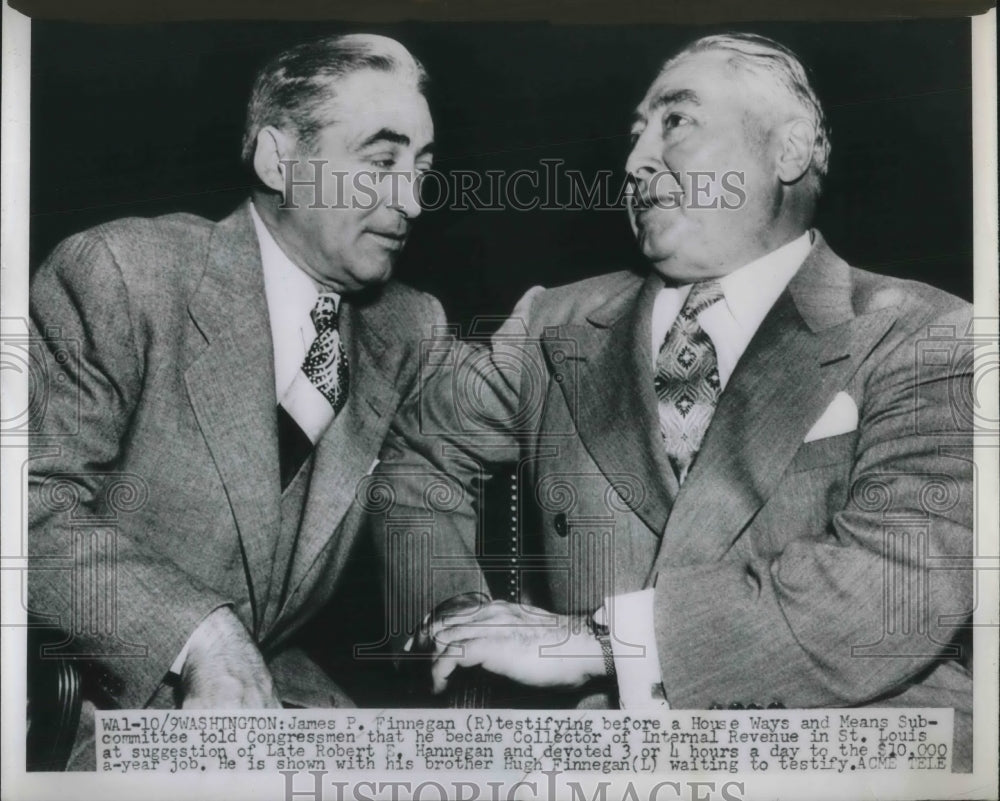 1951 Press Photo James P. Finnegan testifying. Washington DC. - nec37977 - Historic Images